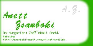 anett zsamboki business card
